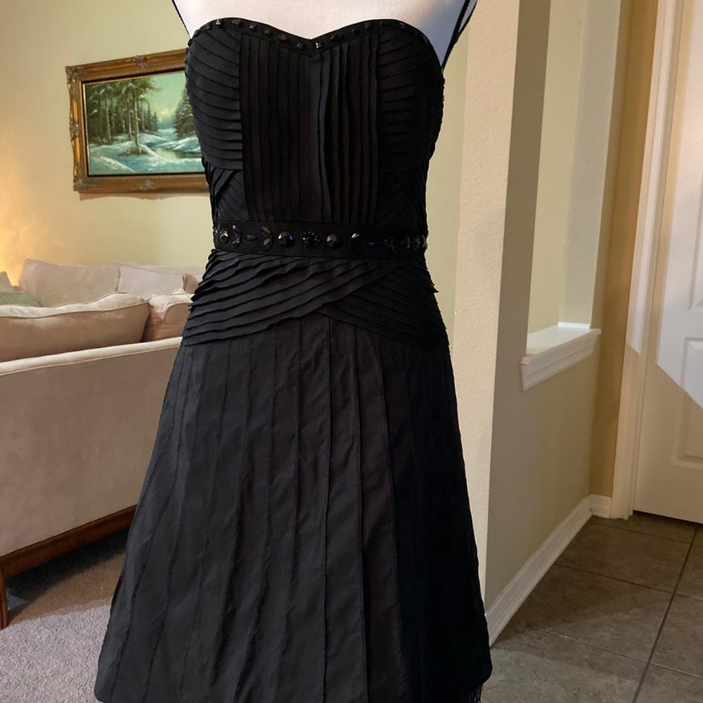 BCBG MaxAzria LBD Cocktail Dress Feather Tulle